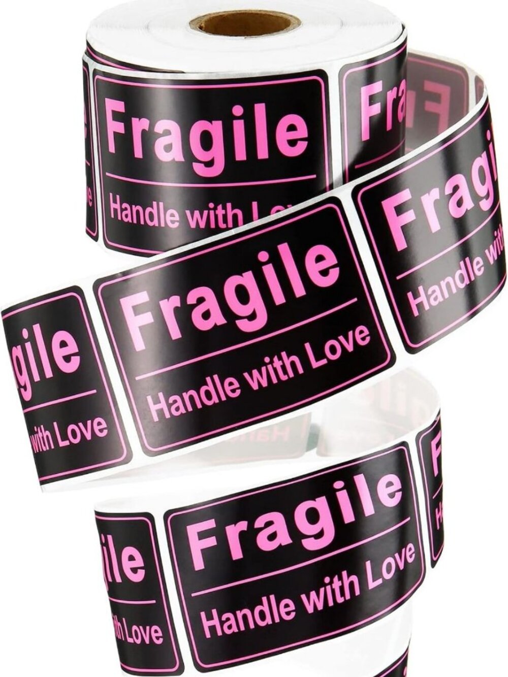 500 Pink Fragile Stickers 2x3" Self-Adhesive Labels for Shipping & Moving